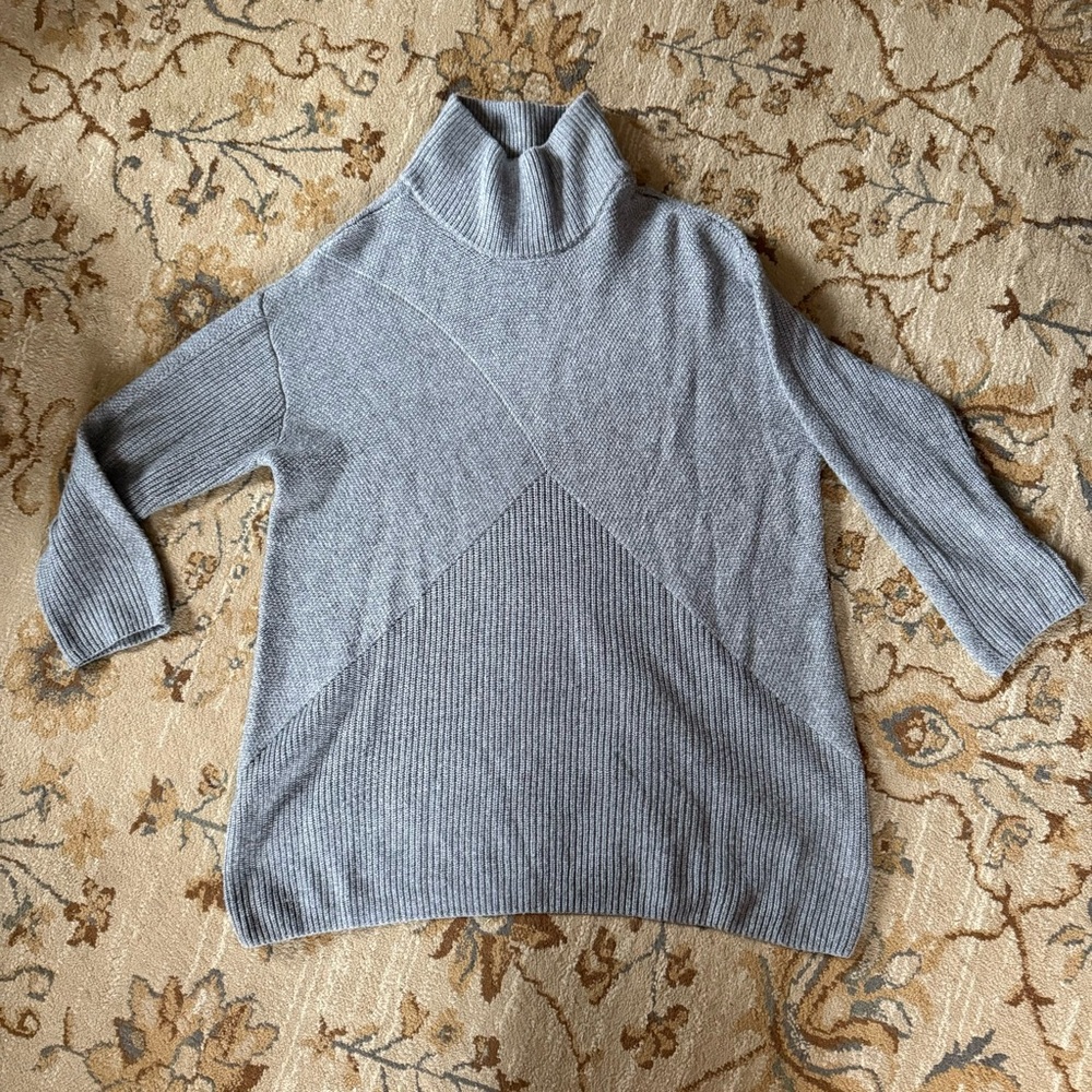 Talbots Plus Size Gray Wool Blend Turtleneck Sweater - Size 1X